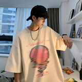 直播有280克精品220克重磅纯棉美式潮牌印花宽松短袖t恤T972P28，男装T恤，电商A486