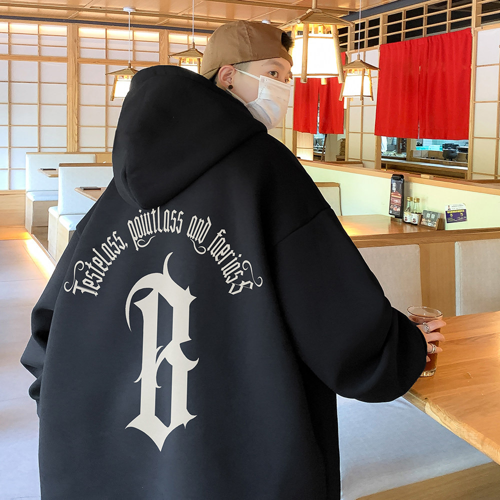 重磅华棉2023春装美式潮牌卡通宽松连帽卫衣外套W508-P55,男装卫衣,电商A486