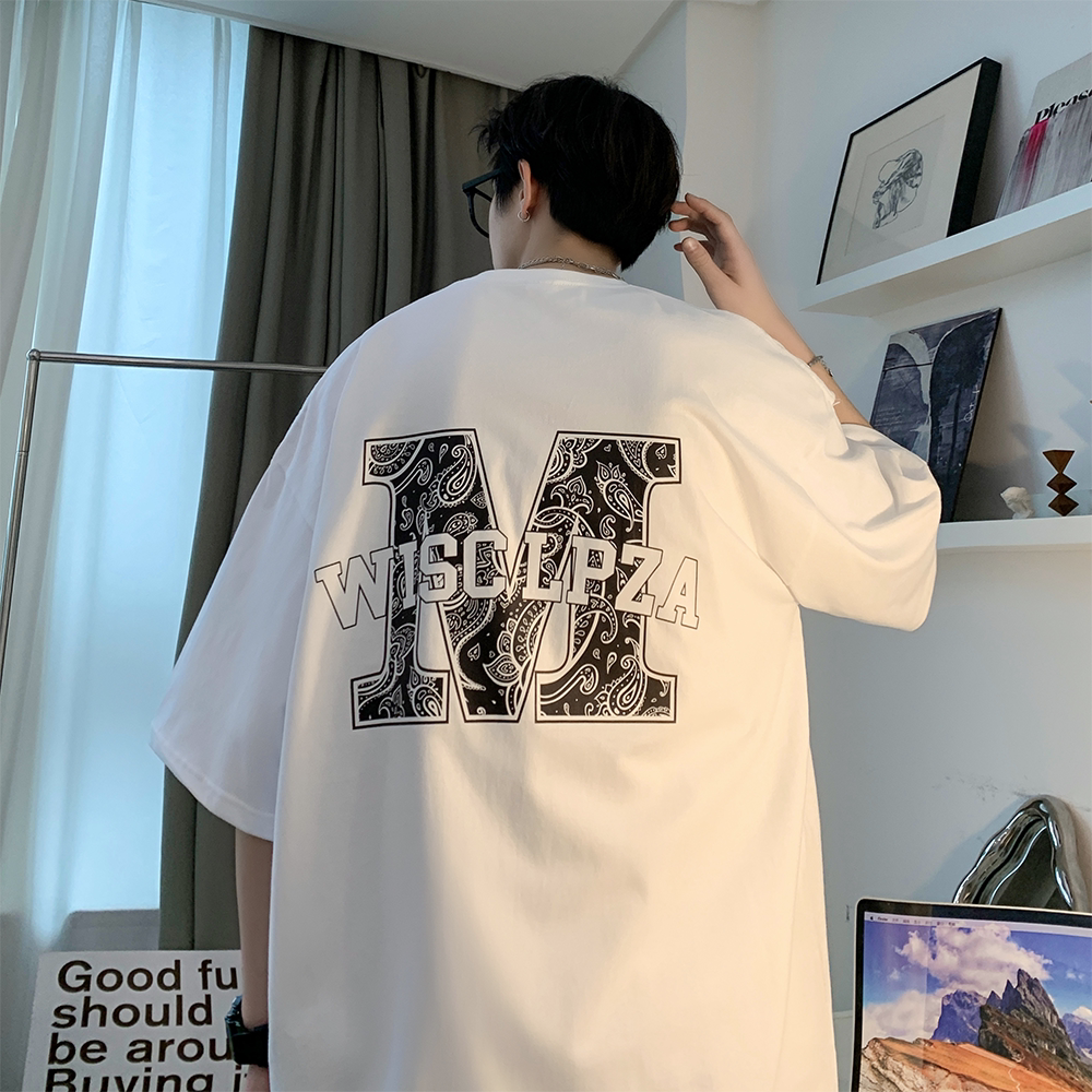 重磅纯 直播有280克 美式潮牌印花宽松短袖t恤上衣 T636-P25图片