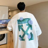 数据超好重磅纯棉2023夏装新款潮牌印花宽松短袖t恤T306-P25，男装T恤，电商A486