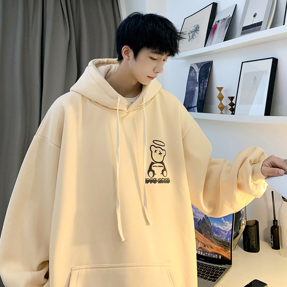 2023春装重磅华棉欧美式嘻哈潮流发泡印花宽松连帽卫衣W359-P55，男装卫衣，电商A486