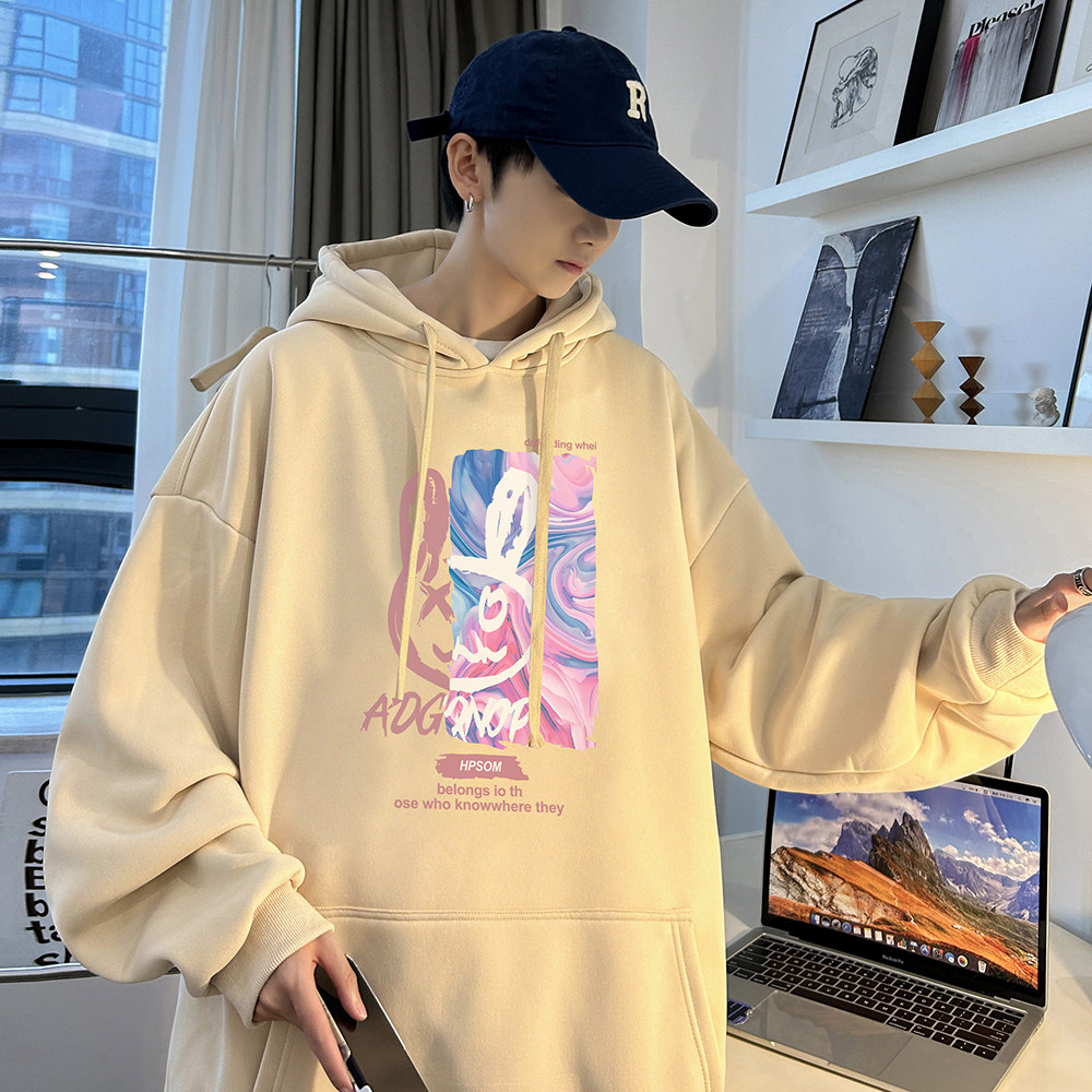 重磅华棉 2023春装美式潮牌卡通宽松连帽卫衣外套 W707-P50图片