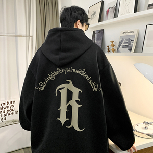 重磅华棉 2023春装美式潮牌印花宽松连帽卫衣外套 W322-P50图片