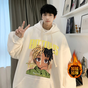 加绒加厚 重磅欧美式hiphop嘻哈潮牌印花连帽卫衣外套 W582-P50图片