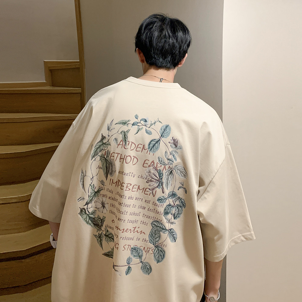 数据超好抖音重磅210克棉潮牌印花宽松短袖t恤T307-P25,男装T恤,电商A486