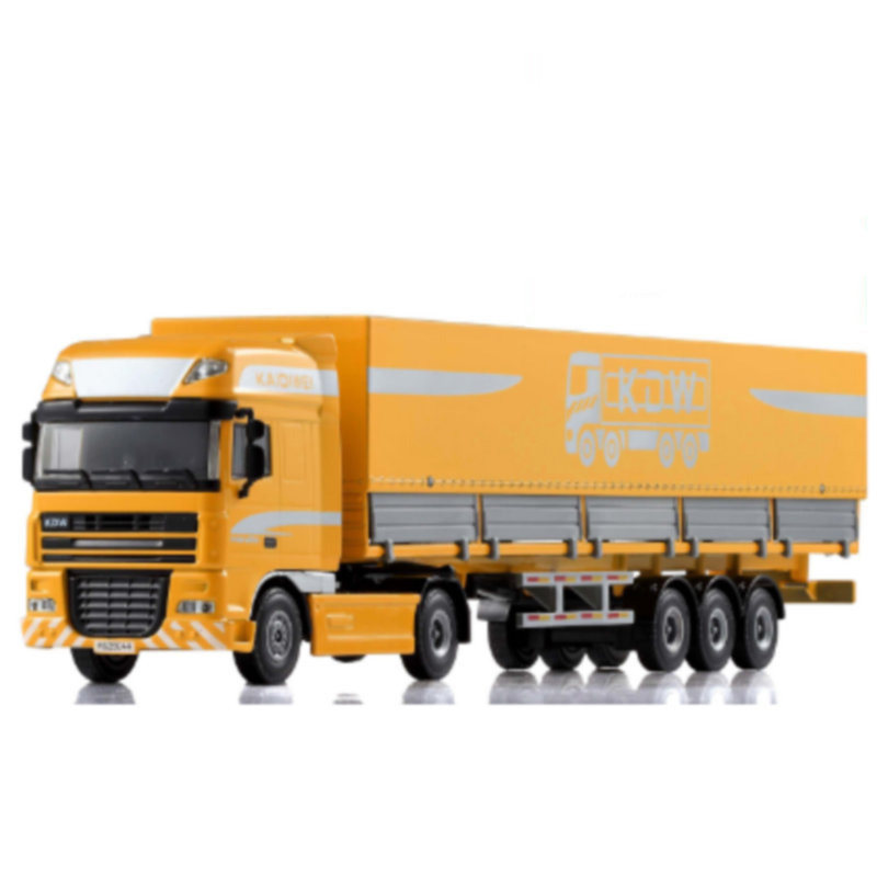 凯迪威合金模型大卡车拖车半挂车大货车斗篷式运输车儿童男孩玩具