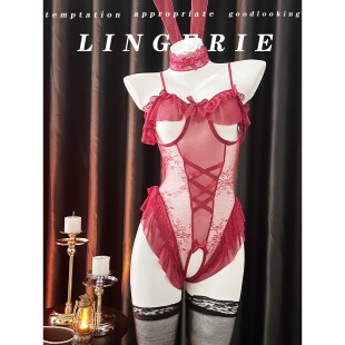 前妻~qqny内衣纯欲性感蕾丝兔女郎cos制服女装趣味连体衣战袍