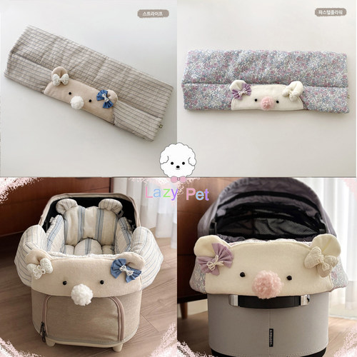 韩代小猪蝴蝶结条纹花推车边缘垫