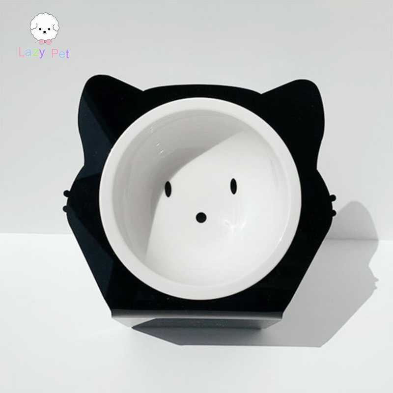 「Lazy Pet」韩国代购宠物猫名字定制护颈可爱亚格力猫耳瓷碗餐桌