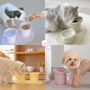 「Lazy myfluffy宠物抗菌易清洗环保硅胶双耳护颈碗 Pet」韩国代购