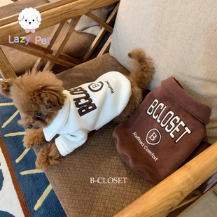 字母布贴半拉链高领拉绒卫衣 风格 「Lazy Pet」韩国BCT宠物美式