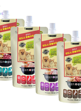 「Lazy Pet」韩国Onesto猫狗宠物营养牛鸡鸭肉汤浓汤高汤180ml