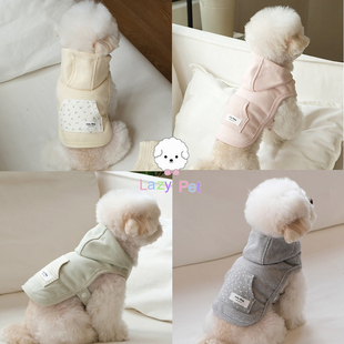 「Lazy liladog宠物花朵条纹圆点口袋套头连帽披风 Pet」韩国代购