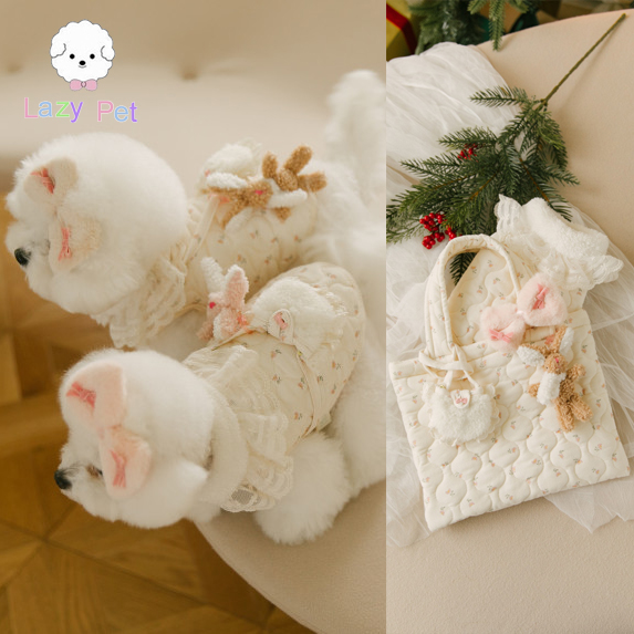 韩代宠物蕾丝花朵马甲背心妈咪包