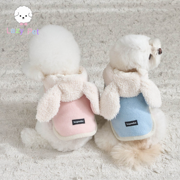 「Lazy Pet」韩国hapoohe宠物可爱兔耳朵连帽绒球尾巴套头披风,宠物/宠物食品及用品,狗宠物服装/雨衣,淘宝优惠券,粉丝福利购,淘宝优惠卷