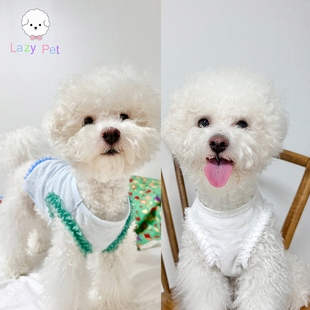 T恤上衣 宠物猫狗纯棉丝线轻薄蕾丝花边无袖 「Lazy Pet」韩国代购