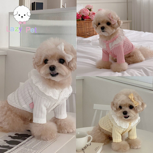 发夹 cheesenmood宠物双层蕾丝花边弹性开衫 「Lazy Pet」韩国代购
