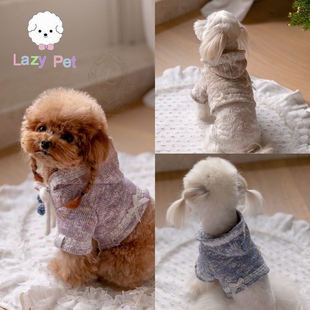 蕾丝蝴蝶结金标针织连帽衫 lolokong宠物冬季 Pet」韩国代购 「Lazy