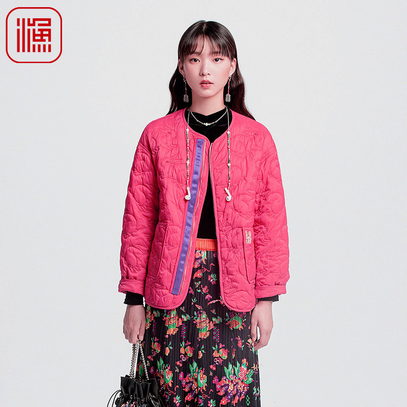 渔牌女装棉服女2024年新款冬季新中式休闲百搭棉衣短外套FGGD4039