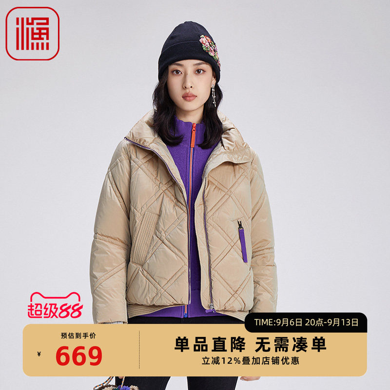 渔2024新款短款加厚羽绒服