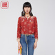 气质真丝长袖 女春秋新中式 提花上衣FGGA2251 2024新款 FISHING衬衫