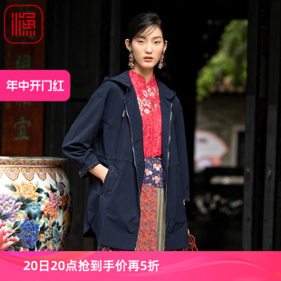 FISHING女装 带帽抽绳中长款 宽松休闲外套FGEA3001 外套2022年新款