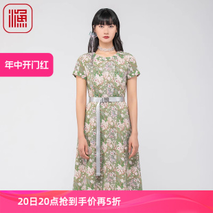 女春秋镂空重工满身绣花气质裙子FGGB0069 渔牌女装 连衣裙2024新款