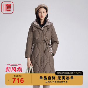 渔2024新款中长款加厚羽绒服