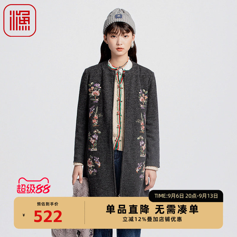 渔2024新款保暖毛呢外套