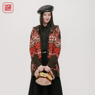 FGHD3638 毛衣外套2025秋冬连帽文艺复古休闲毛针织衫 渔牌新款 女装