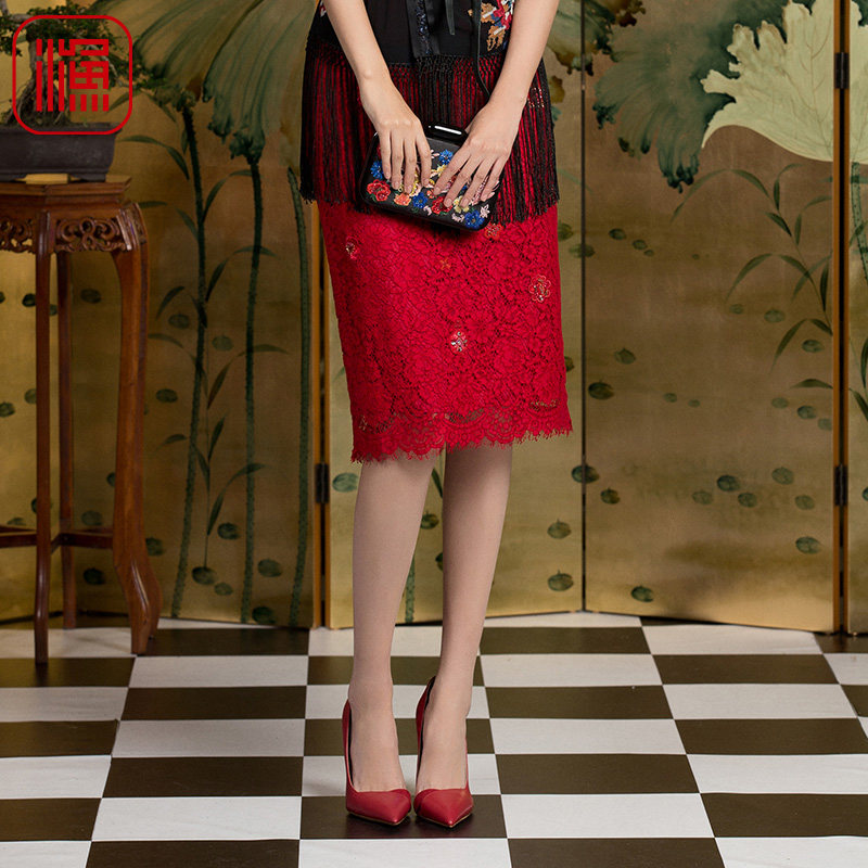 Fishing license Snow Spring and summer New products Retro eyelash Lace Embroidery skirt Self cultivation Pencil skirt F16A7051in the Women's clothing/Boutique , Skirts  category - from Buy2taobao.com to provide professional Taobao agent buy service