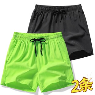 休闲裤大码拉链三分短裤男款夏季宽松冰丝裤子休闲速干跑步运动