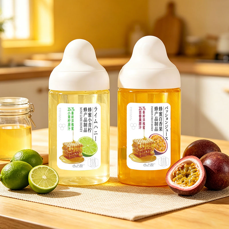 心之源蜂蜜小青柠百香果纯正天然秦岭洋槐蜜水果汁蜜无添加便携装