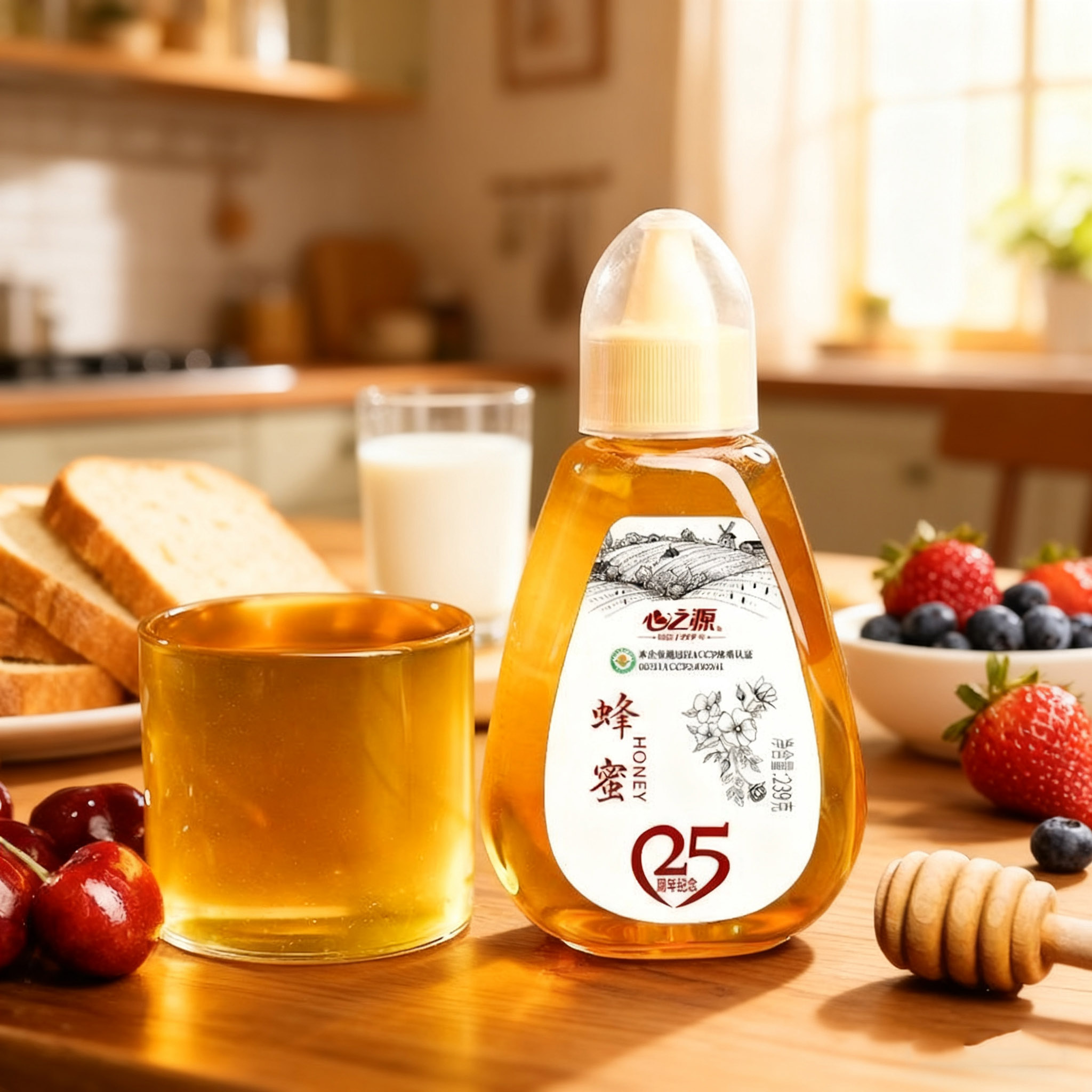 心之源蜂蜜纯蜜农家自产小包装便携挤压瓶239g