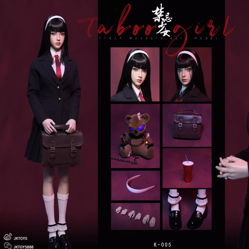 现货 JKTOYS 1/6 禁忌少女 富江cosplay版 可动眼双头雕配置K-005