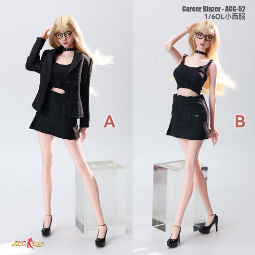 1比6 女兵人职业OL小西服三件套ACG-52可动包胶素体衣服配件