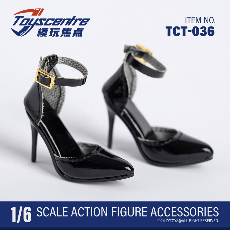 1/6 TCT-036 日字扣带高跟尖头包头时尚凉鞋 BJD手办 女人偶模型