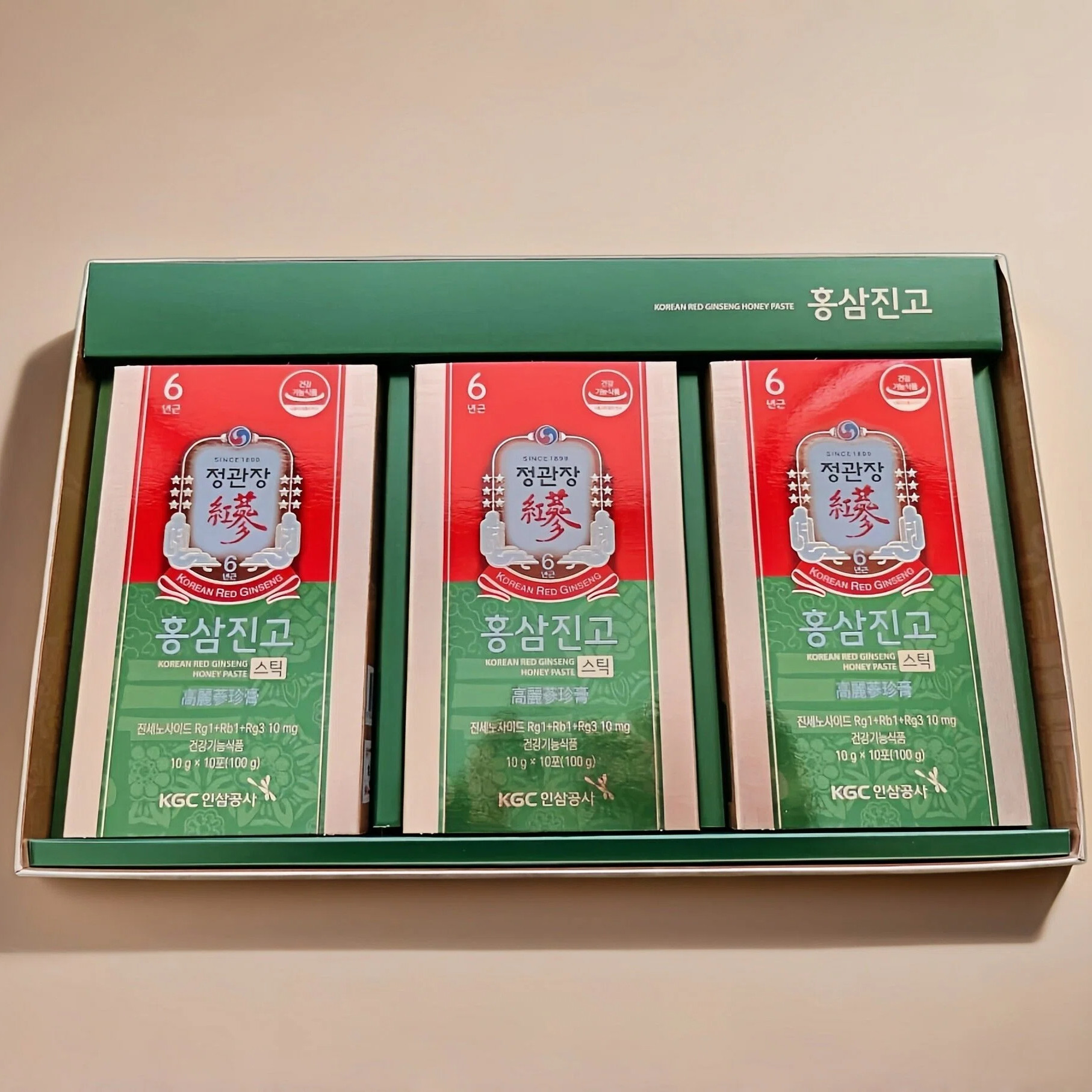 正官庄红参珍膏6年根高丽参浓缩液10g*30条皂苷10mg韩国本土代购