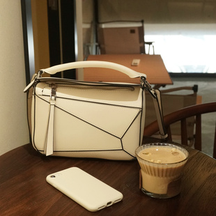 罗家同款几何拼接包包变形手提包女士单肩斜挎包潮流包包2024新款