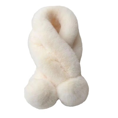 兔毛围巾女款2025新款仿懒兔毛围巾毛领保暖韩版百搭毛绒围巾围脖