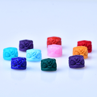 雪巴琉璃醒狮玉化配珠隔珠精工雕刻文玩佛珠星月菩提猴头DIY配饰