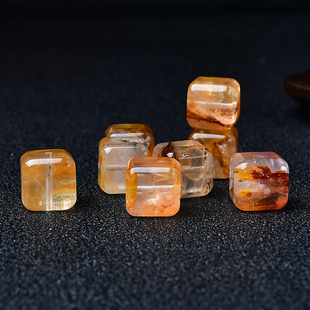 天然黄胶花水晶方糖配件百搭串饰手工diy手链编绳项链散珠配饰