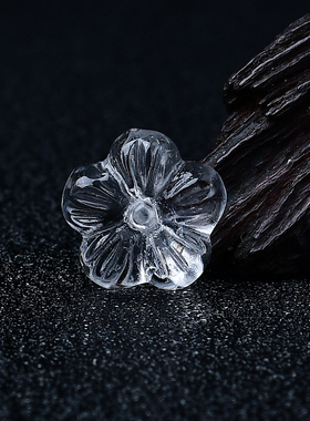 天然白水晶五瓣花小梅花通孔隔珠配件手链项链编织绳diy配饰材料