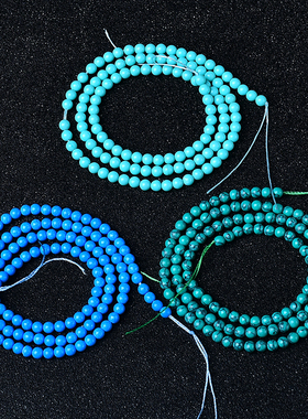 绿松石小米珠手工编玉米结麻花手链南红老蜡桶珠纯银发夹文玩配件