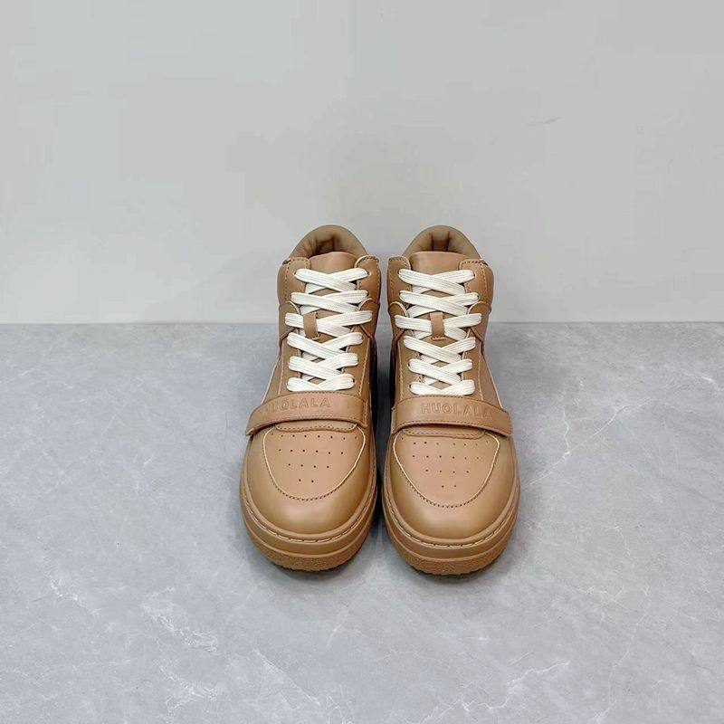 孤码38 真皮圆头休闲绑带运动鞋厚底通勤百搭高帮板鞋,女鞋,时尚休闲鞋,淘宝优惠券,粉丝福利购,淘宝优惠卷