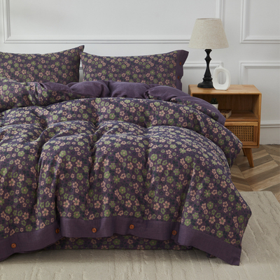 a类纯棉花间物语双层纱被套单件定制全棉色织水洗40支双层纱被罩