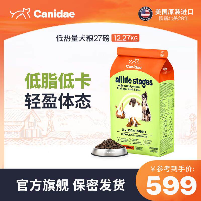 卡比卡比美国进口狗粮低热量低脂肥胖胰腺高龄泰迪老龄犬狗粮27磅