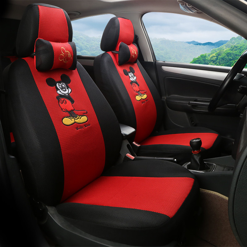 三明治四季通用男女士可爱卡通透气全包电动车代步车汽车座套坐垫