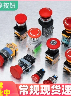 蘑菇头 急停紧急按钮开关LA38-11ZS自锁LAY37电梯停止带灯BS542C