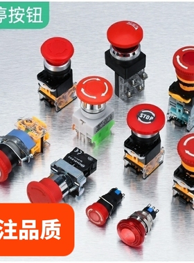 蘑菇头 急停紧急按钮开关LA38-11ZS自锁LAY37电梯停止带灯BS542C